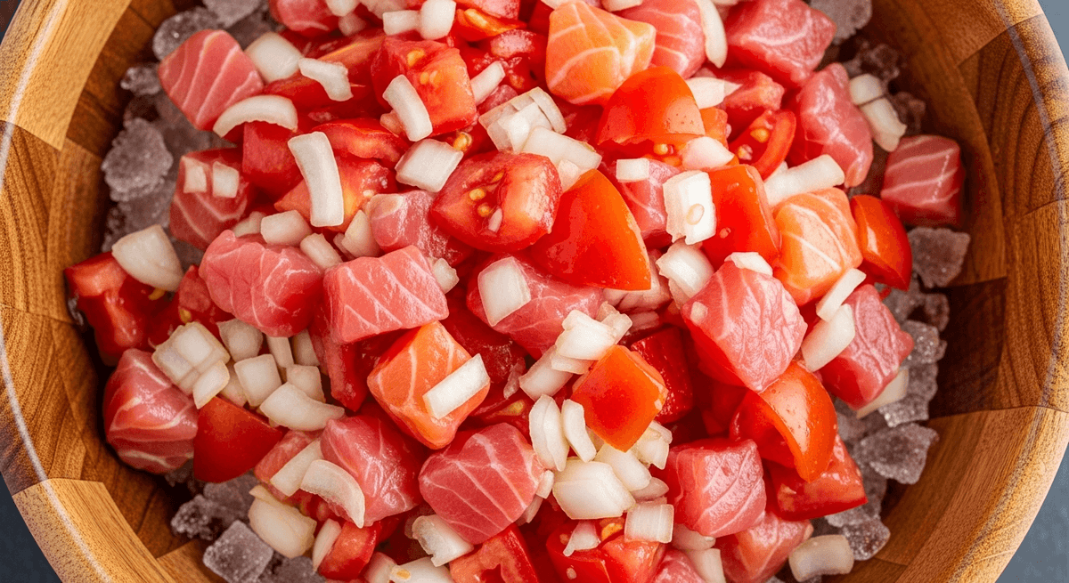 Lomi Salmon on Taro Chips – Modern Hawaiian Pupu